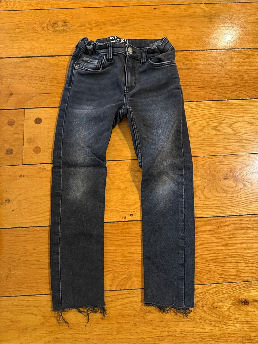 H&M Dark Blue Kids Skinny Jeans with Frayed Hem